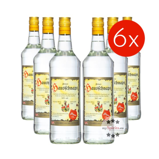 6 x Prinz Hausschnaps / 34 % Vol. / 6 x 1,0 Liter-Flasche