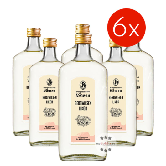 6 x Löwen Bergwiesen Likör Kombi / 22 % Vol. / 6 x 0,5 Liter-Flasche