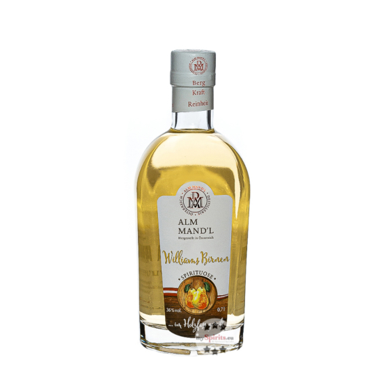 Alm Mand'l Williams-Birnen-Schnaps im Holzfass gereift / 36 % Vol. / 0,7 Liter-Flasche