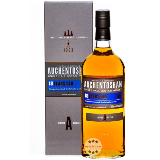 Auchentoshan 18 Jahre Lowland Single Malt Scotch Whisky / 43 % Vol. / 0,7 Liter-Flasche in Geschenkkarton