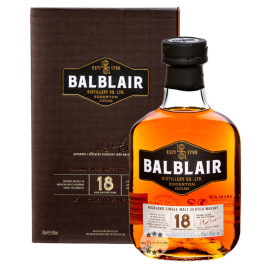 Balblair 18 Jahre Highland Single Malt Scotch Whisky / 46 % Vol. / 0,7 Liter-Flasche in Geschenkbox