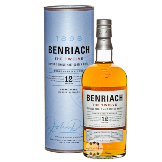 Benriach 12 The Twelve Speyside Single Malt Scotch Whisky / 46 % Vol. / 0,7 Liter-Flasche in Geschenkdose