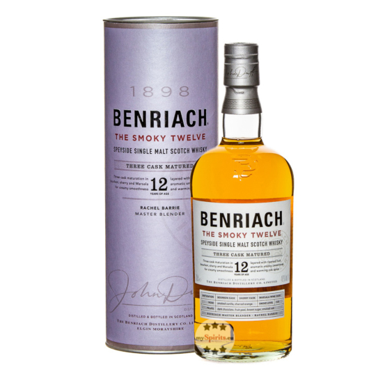 Benriach The Smoky Twelve Speyside Single Malt Scotch Whisky / 46 % Vol. / 0,7 Liter-Flasche in Geschenkdose