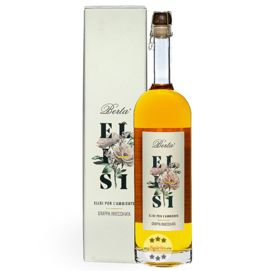 Distillerie Berta Elisi Grappa Invecchiata in Legno / 43% Vol. / 1,0 Liter-Flasche in Geschenkkarton