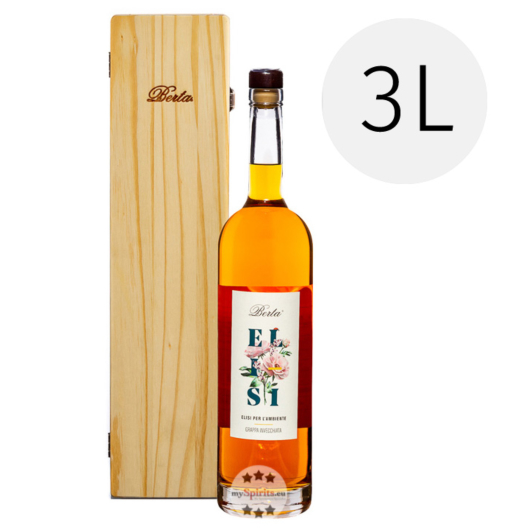 Berta Grappa Elisi / 43 % Vol. / 3,0 Liter-Flasche in Holzkiste