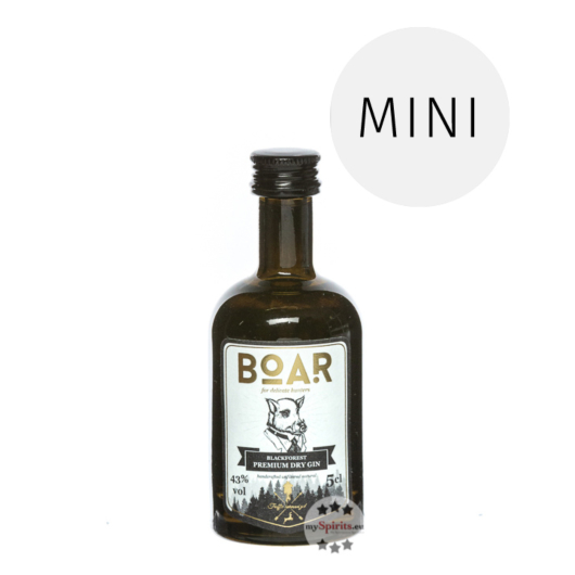 Boar Gin Blackforest Premium Dry Gin Miniatur / 43 % Vol. / 0,05 Liter-Flasche