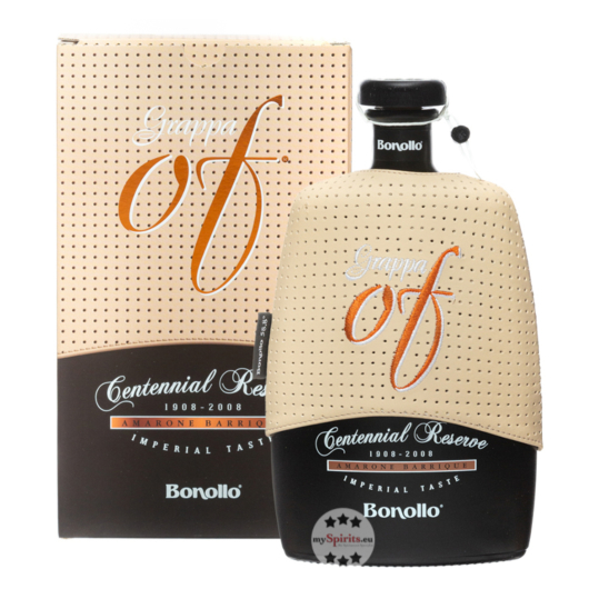 Bonollo: Grappa of Centennial Reserve Amarone Barrique Imperial Taste / 58,8 % Vol. / 0,7 Liter-Flasche in Geschenkkarton