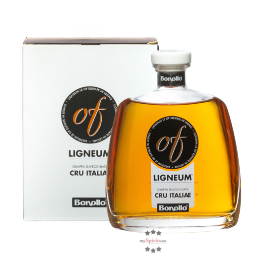 Bonollo: Grappa of Ligneum Invecchiata Cru Italiae / 42 % Vol. / 0,7 Liter-Flasche in Geschenkkarton