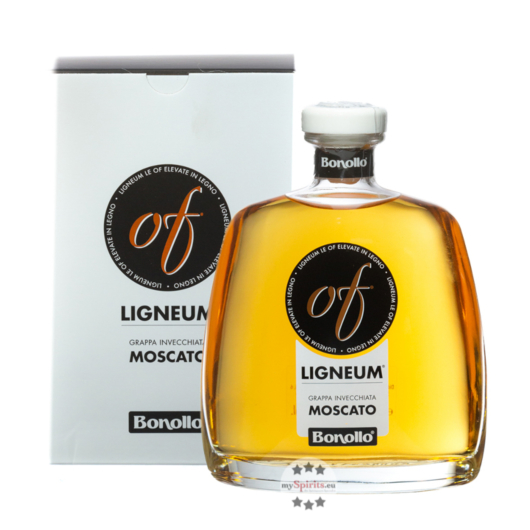 Bonollo: Grappa of Ligneum Invecchiata Moscato / 42 % Vol. / 0,7 Liter-Flasche in Geschenkkarton