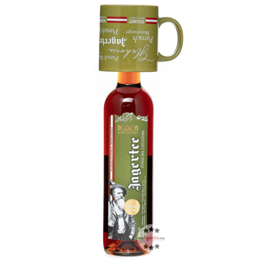 Dolomiti Jagertee Konzentrat / 40 % Vol. / 0,7 Liter-Flasche mit Tasse