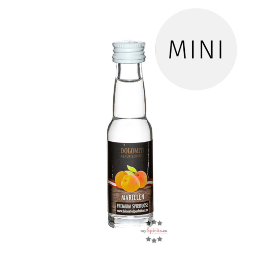 Dolomiti Marillen-Schnaps Miniatur / 35 % Vol. / 0,02 Liter-Flasche