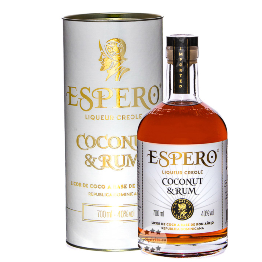 Ron Espero: Creole Coconut & Rum Liqueur Creole / 40 % Vol. / 0,7 Liter-Flasche in Geschenkdose