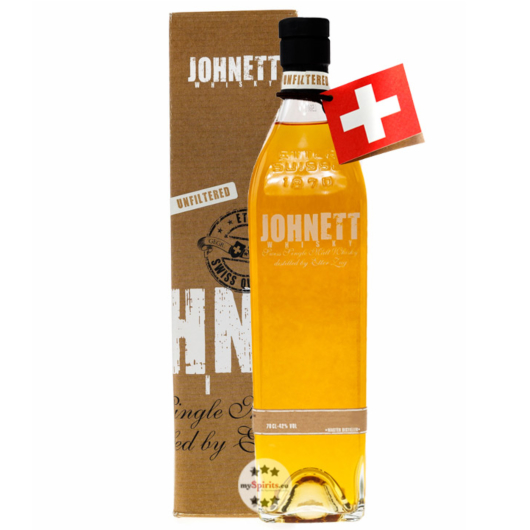 Etter Johnett Whisky - Swiss Single Malt Whisky in Geschenkschachtel / 44 % Vol. 0,7 Liter-Flasche