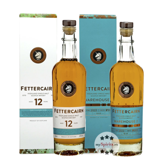 Fettercairn: Warehouse 2 Batch 3 & 12 Years Whisky im Set / 40 & 50,6 % Vol. / 2 x 0,7 Liter-Flaschen in Geschenkboxen