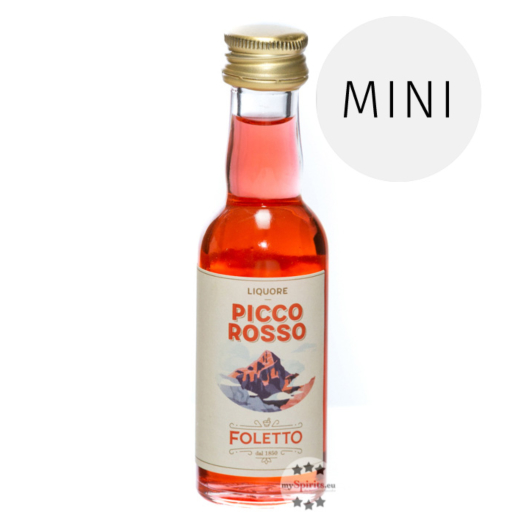 Foletto Picco Rosso Liquore mit Himbeeren und Erdbeeren Mini / 61 % Vol. / 0,03 Liter-Flasche