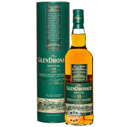 The Glendronach 15 Years Revival Highland Single Malt Scotch Whisky / 46 % Vol. / 0,7 l in Geschenkdose