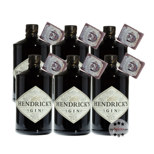 6 x Hendrick’s Gin Small Batch / 44 % vol. / 6 x 0,7 Liter-Flasche 