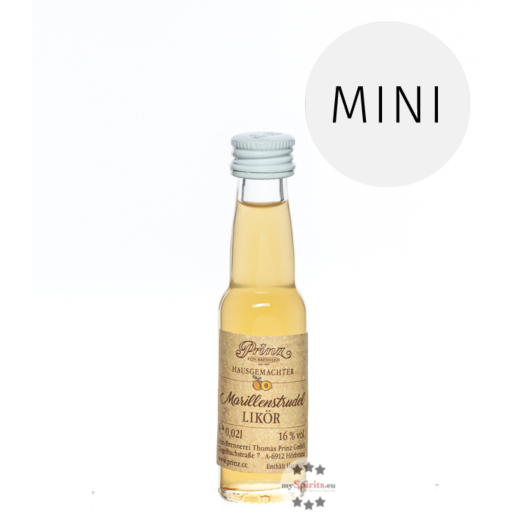 Prinz: Marillenstrudel Likör Miniatur / 16 % Vol. / 0,02 Liter-Flasche