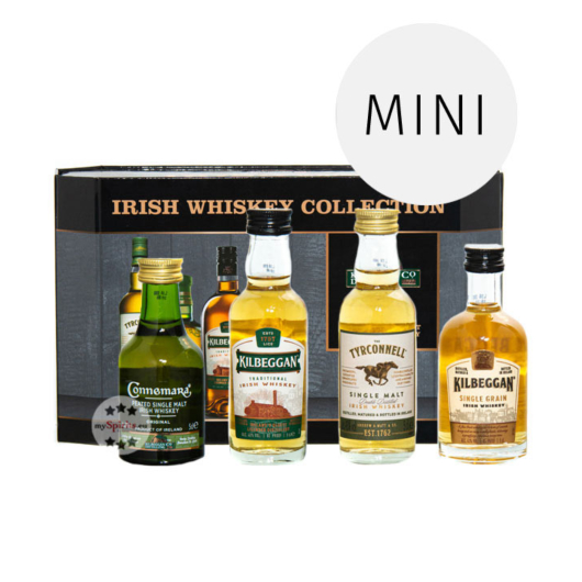 Cooley Irish Whiskey Collection - Kilbeggan Distilling Co. Probierset / 40 & 43 % Vol. / 4 x 0,05 Liter-Flasche in Geschenkbox