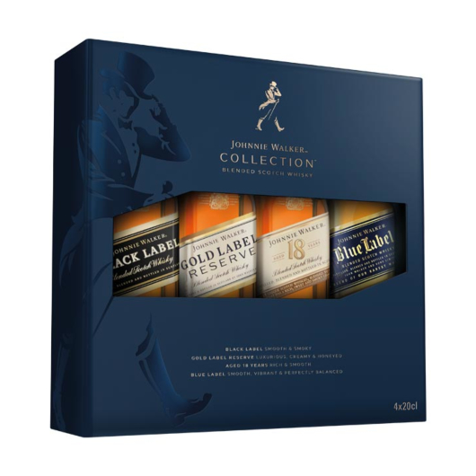 Johnnie Walker Collection Whisky Set / 40 % Vol. / 4 x 0,2 Liter-Flaschen in Geschenkbox