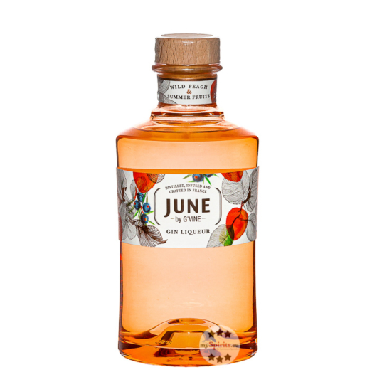 June by G'Vine Wild Peach & Summer Fruits Liqueur mit Gin / 37,5 % Vol. / 0,7 Liter-Flasche