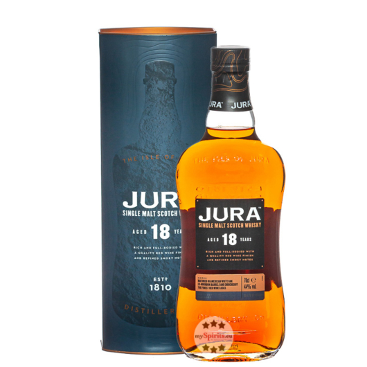 Jura 18 Jahre Single Malt Scotch Whisky / 44 % Vol. / 0,7 Liter-Flasche in Geschenkdose