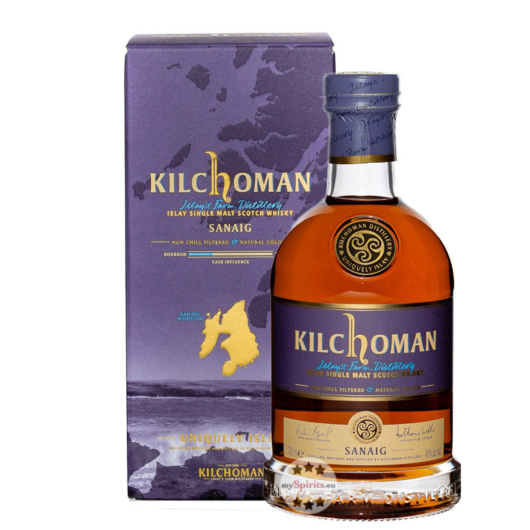 Kilchoman Sanaig Islay Single Malt Scotch Whisky / 46 % Vol. / 0,7 Liter-Flasche in Geschenkkarton