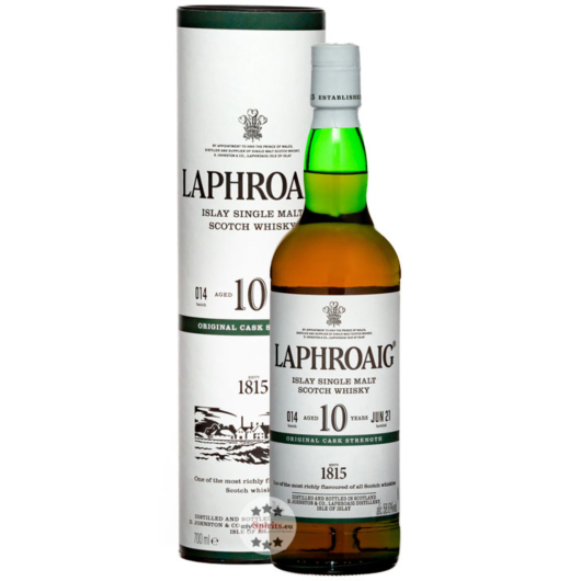 Laphroaig 10 Years Original Cask Strength Batch 014 Islay Single Malt Scotch Whisky / 58,6 % Vol. / 0,7 l in Geschenkdose