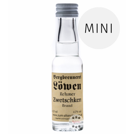 Löwen: Rehmer Zwetschgen Brand / 42% Vol. / 0,02 Liter - Flasche