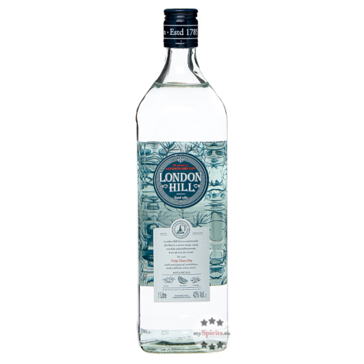 London Hill Dry Gin / 43% / 1 Liter-Flasche