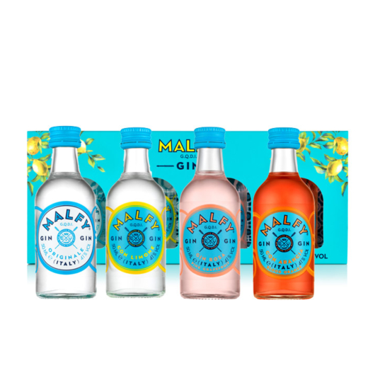 Malfy Gin Miniaturen Probierset / 41 % Vol. / 4 x 0,05 Liter in Geschenkbox