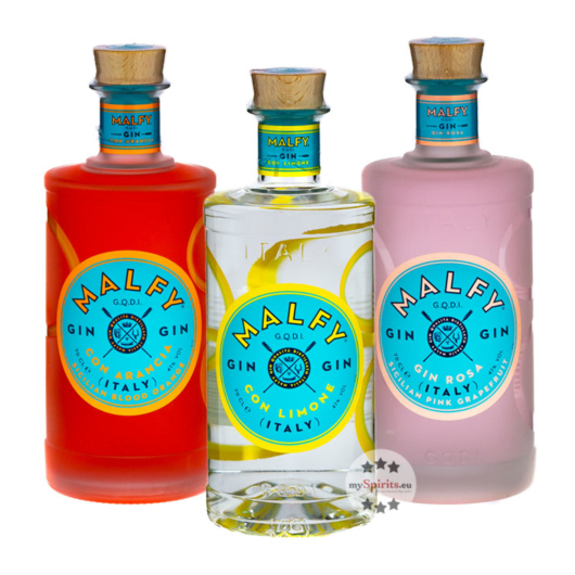 Malfy Gin-Set: Arancia, Rosa & Limone / 41 % vol. / 3 x 0,7 Liter-Flasche 