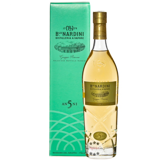 Nardini Grappa Riserva 5 Anni Selezione Bortolo Nardini / 42 % vol / 0,7 Liter-Flasche in Geschenkbox