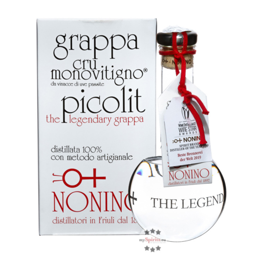 Grappa Nonino: Cru Picolit Grappa Monovitigno / 50 % vol. / 0,5 Liter-Flasche im Geschenk-Karton