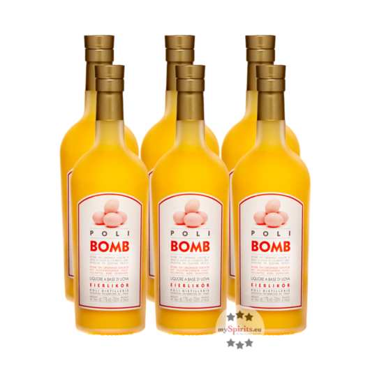 6 x Poli Bomb Eierlikör Kreme 17 / 17 % Vol. / 6 x 0,7 Liter-Flasche