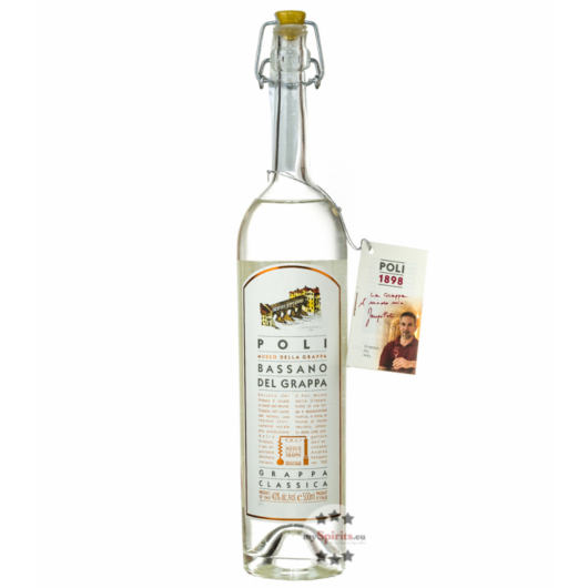 Poli Grappa Bassano Classica - klassisch-klarer Grappa / 40 % Vol. / 0,5 Liter-Flasche