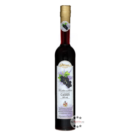 Prinz: Cassis-Likör schwarzer Johannisbeerlikör Traditionslikör / 20 % Vol. / 0,5 Liter-Flasche