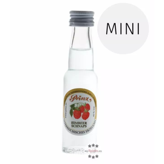 Prinz: Himbeer-Schnaps / 40 % Vol. / 0,02 Liter - Flasche