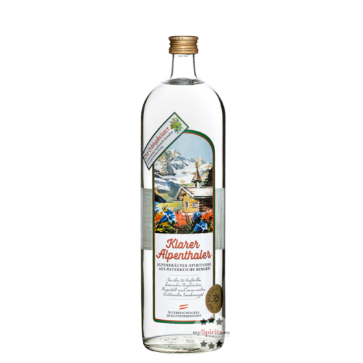 Prinz Klarer Alpenthaler Gebirgskräuterschnaps / 38 % Vol. / 1,0 Liter-Flasche