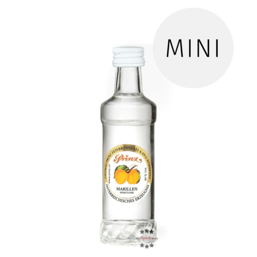 Prinz: Marillen-Schnaps Miniatur / 40% Vol. / 0,04 Liter-Flasche