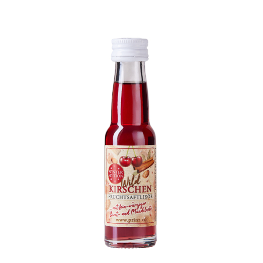 Prinz Wildkirschen-Likör Winter-Edition Miniatur / 16% vol / 0,02 Liter-Flasche