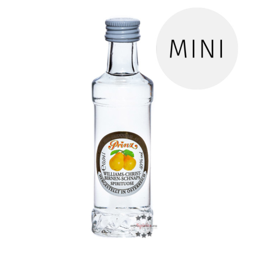 Prinz: Williams-Birnen-Schnaps Miniatur / 40 % Vol. / 0,04 Liter-Flasche