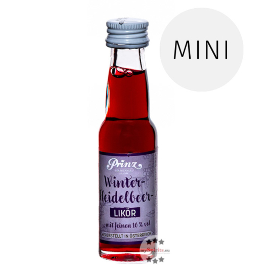 Prinz Winter-Heidelbeer-Likör Miniatur / 16 % Vol. / 0,02 Liter-Flasche