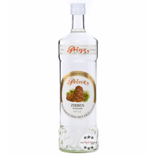 Prinz: Zirben Schnaps - Feiner Kräuterschnaps aus Zirbenzapfen / 40 % Vol. / 1,0 Liter-Flasche