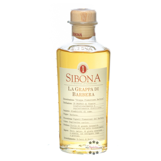 Sibona Grappa di Barbera / 40 % Vol. / 0,5 Liter-Flasche