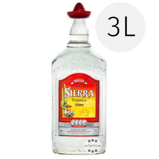 Sierra Tequila Silver / 38 % Vol. / 3 Liter-Flasche mit rotem Hut