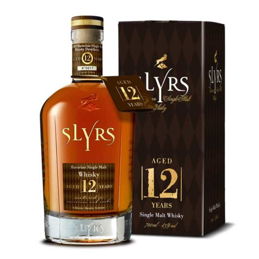 Slyrs 12 Jahre Bavarian Single Malt Whisky / 43 % Vol. / 0,7 Liter-Flasche in Geschenkkarton