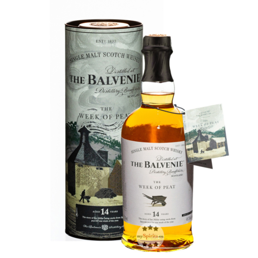 The Balvenie The Week of Peat 14 Jahre Single Malt Scotch Whisky / 48,3 % Vol. / 0,7 Liter-Flasche in Geschenkverpackung