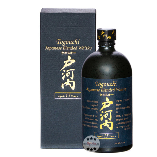 Togouchi 15 Jahre Japanese Blended Whisky / 43,8 % Vol. / 0,7 Liter-Flasche in Geschenkkarton