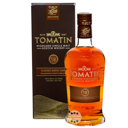 Tomatin 18 Years Highland Single Malt Scotch Whisky Oloroso Sherry Casks / 46 % Vol. / 0,7 Liter in Geschenkbox